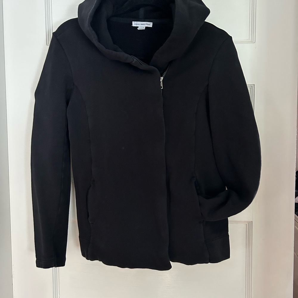 James Perse: black sweatshirt zip up, size 2